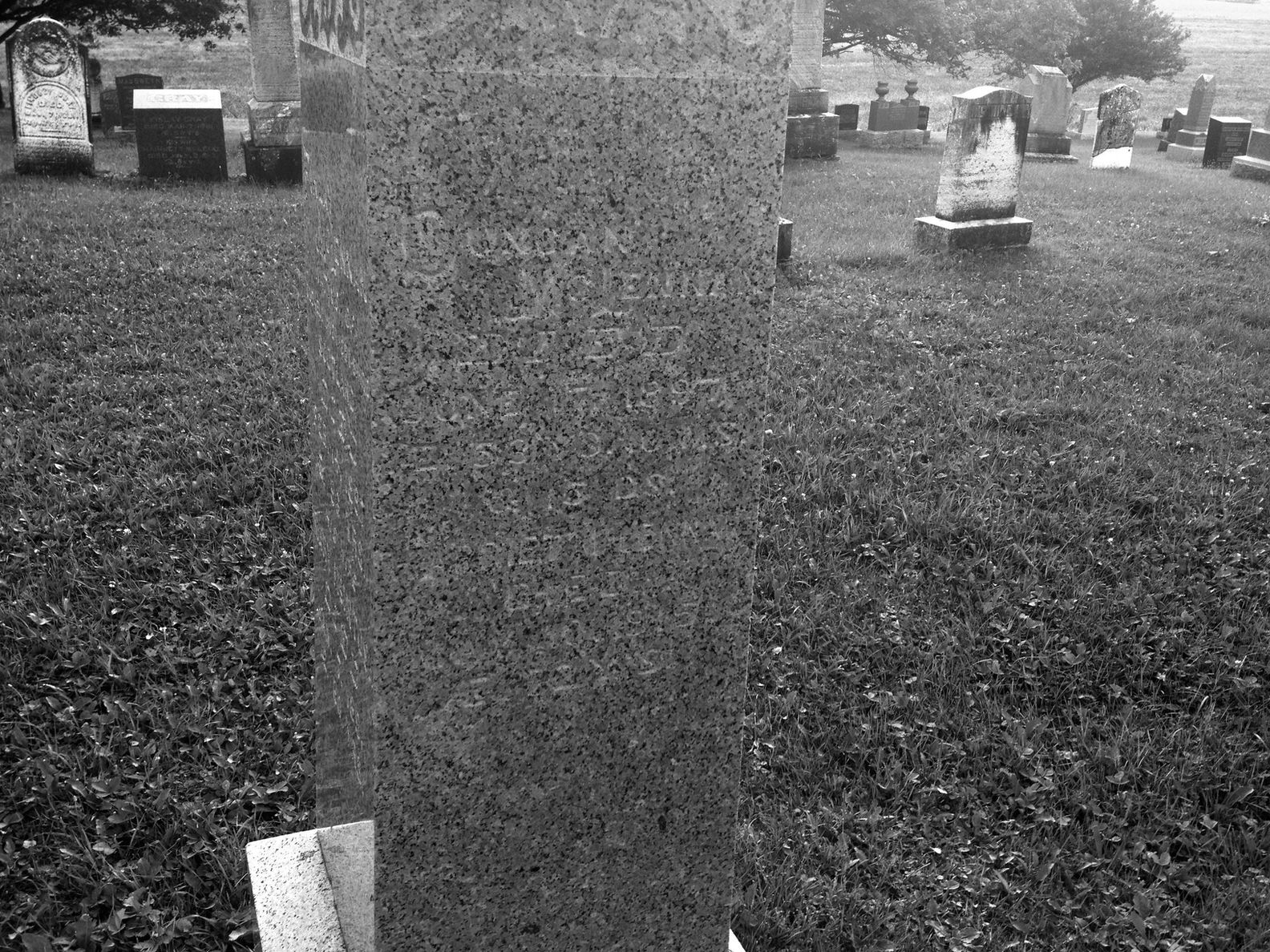 Photo of headstones/Duncan McLennan d1897 & Harriet McLennan d1915 hdstn, Kirkhill United Cem, Ontario